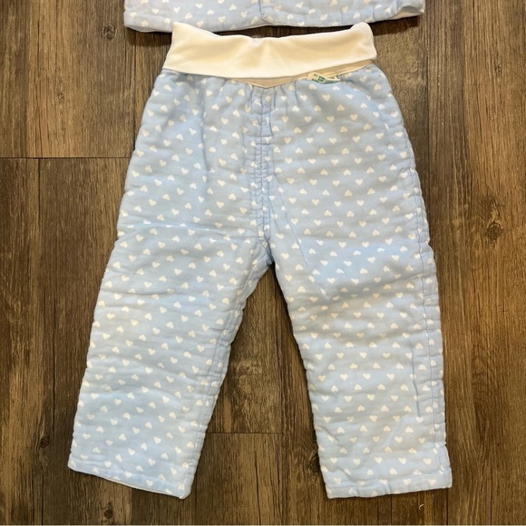 Kids Heart Shape White Blue Padded Matching Set Jacket/Pants Size 18-24 Months - Picture 5 of 12